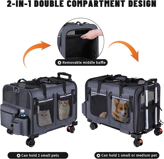 Cat Carrier for 2 Cats, Cat Carrier - Image 3