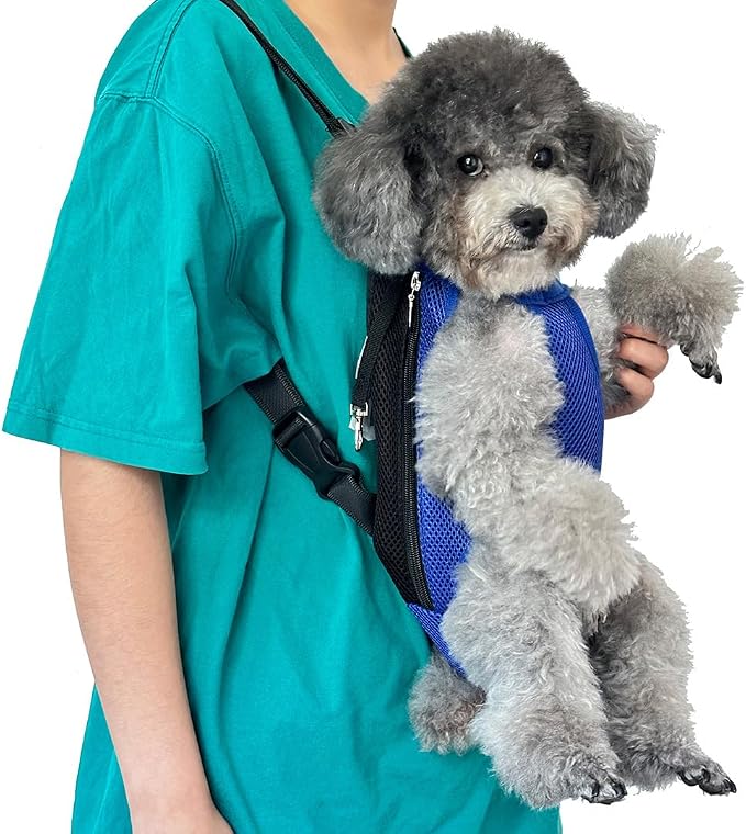 Pet Dog Carrier Backpack, Portable Breathable Mesh Chest Carrier, Polyester - Image 5