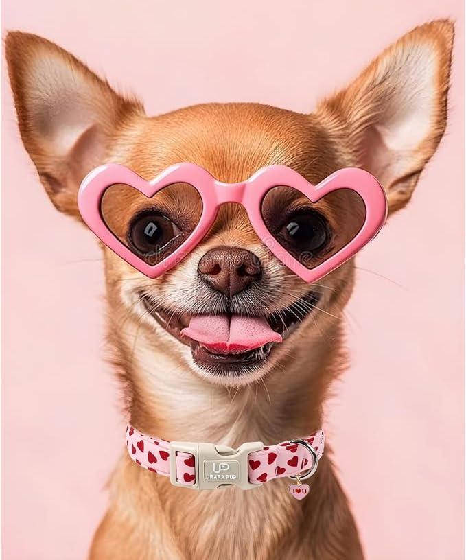 Valentine's Dog Collar, UP URARA PUP Pink Love Heart Adjustable Pet Collar - Image 6