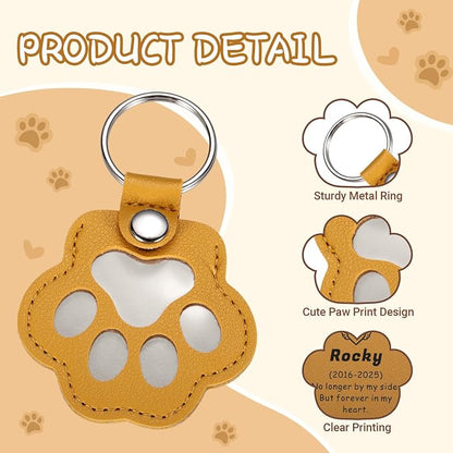 Custom Leather Pet Fur Keychain – Personalized Memorial Keepsake Keyring - Image 6
