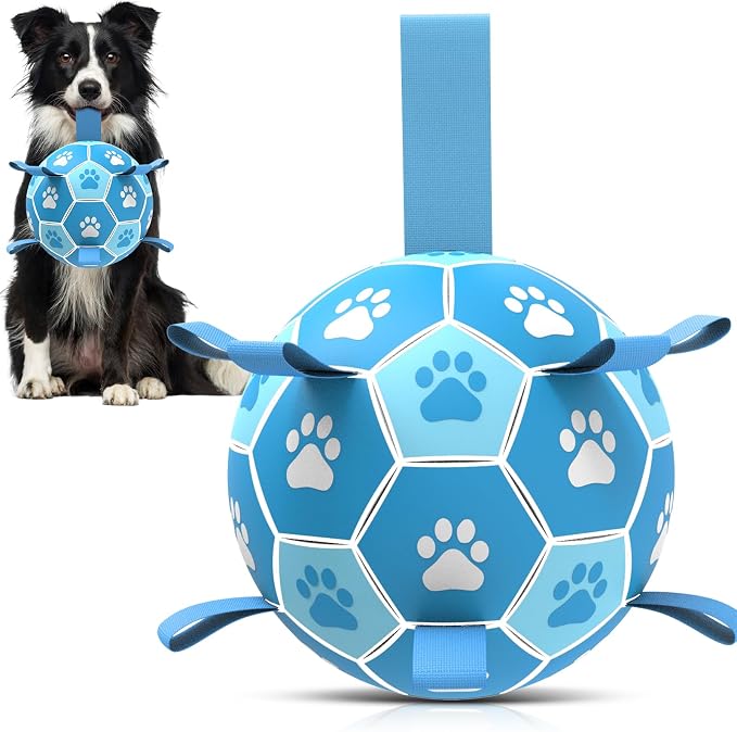 QDAN Dog Toy Balls, Premium Dog Soccer Ball by QDAN