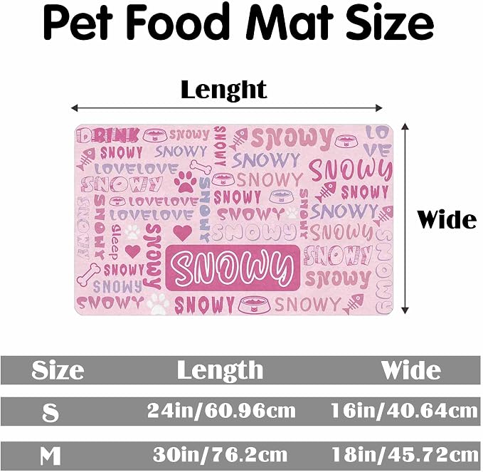 Personalized Dog Cat Mat with Name Photo Custom Placemat Feeding Mats - Image 2