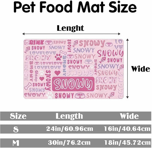 Personalized Dog Cat Mat with Name Photo Custom Placemat Feeding Mats - Image 2