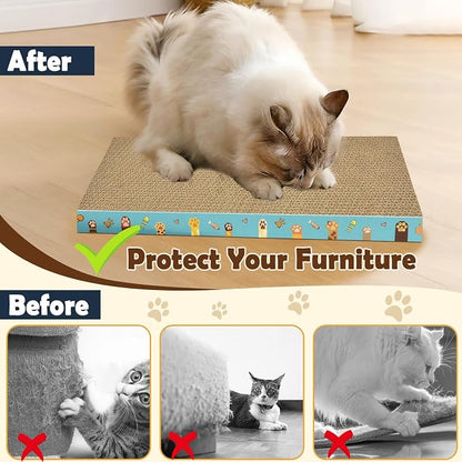 Cardboard Cat Scratcher 3 Pack Refill Reversible Cat Scratching Pad Durable Cat - Image 4