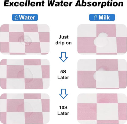Checkered Dog Food Mat, Absorbent Leak-Proof Pet Feeding Mat, Quick Dry Cat - Image 4