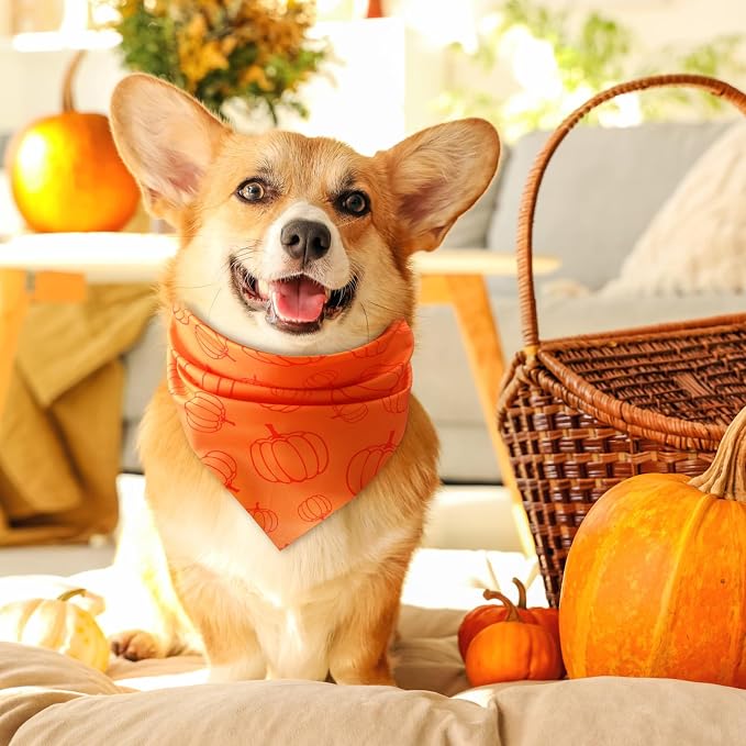 Chunful 100 Pieces Thanksgiving Dog Bandanas Bulk Fall Autumn Pet Bandanas - Image 2