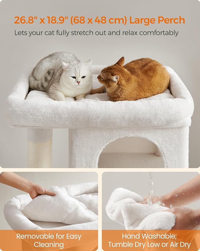 Feandrea Cat Tree, 40.6-Inch Cat Tower, Plush Condo - Image 3