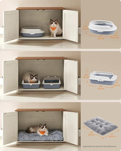 Feandrea Cat Litter Box Enclosure, Litter Box Furniture Hidden, Indoor Cat House - Image 3