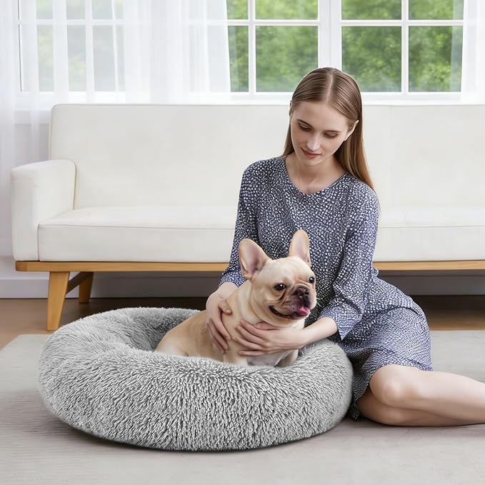 MIXJOY Calming Cat Beds for Indoor Cats, Fluffy Small Cat Cuddler Bed, - Image 8
