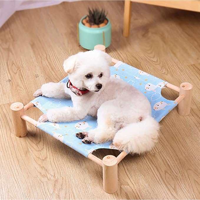 Pozico Cat & Dog Hammock Bed – Wooden Elevated Pet Cot - Image 2