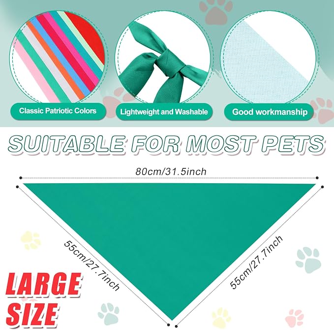 Kacctyen 100 Pieces Dog Bandanas Bulk Plain Blank Heat Transfer Triangle Dog - Image 3