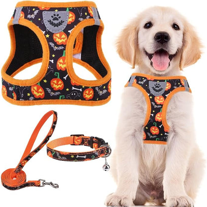 PUPTECK Adjustable Dog Harness Collar and Leash Set Step in No Pull Pet Harness by PUPTECK