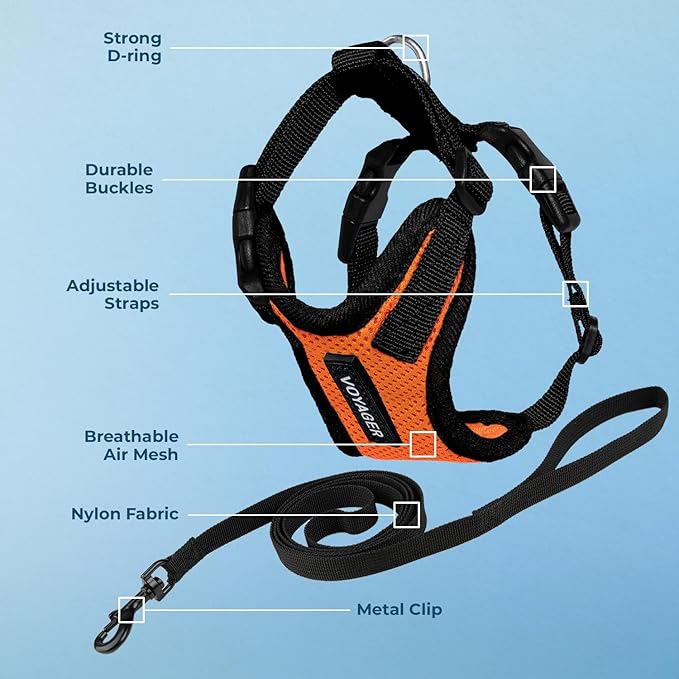 Voyager Escape-Proof Step-in Lock Cat Harness & 5ft Neoprene-Handle Leash Set - Image 3