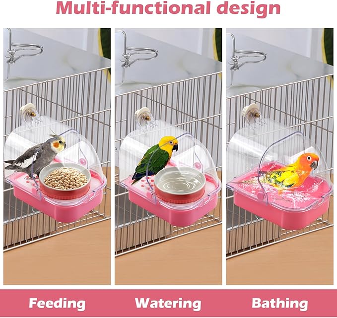 No Mess Bird Cage Feeder, 2 in 1 Bird Feeder - Image 2