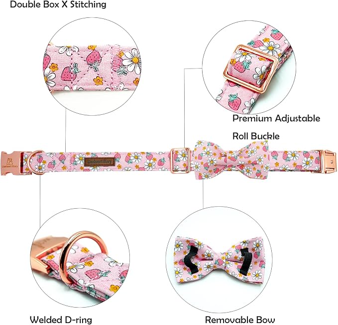 Lionheart glory Dog Collar Bow Collar Pink Dog Collar - Image 2