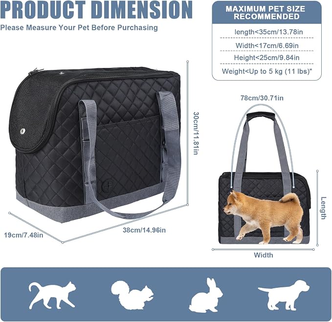 Dog Purse Carrier for Small Dogs, Soft Sided Pet Carrier - Image 2
