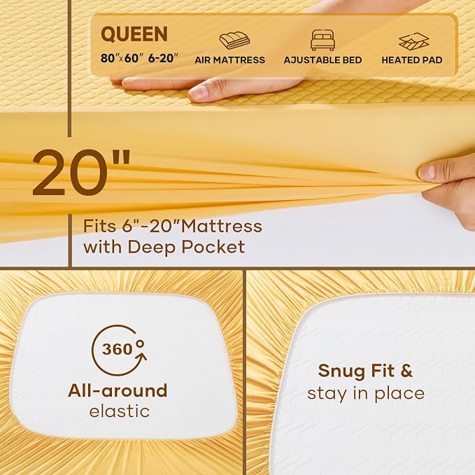 OhGeni 100% Waterproof Mattress Protector, Queen Size Mattress Soft Pad - Image 7