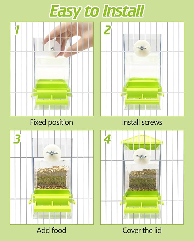 BNOSDM No Mess Automatic Bird Feeder 2 Pcs Anti-Splash Bird Feeder Acrylic - Image 8