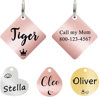 Ultra Joys Cat ID Tag Personalized Pet Tags, Durable Stainless Steel Small Pet by UltraJoys