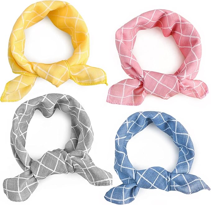4PCS Spring Dog Bandanas Cat Birthday Cute Soft Cotton Puppy Scarfs Washable - Image 3