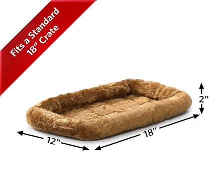 MidWest Homes for Pets QuietTime XXS Dog Bed – Cinnamon Faux Fur Bolster - Image 2