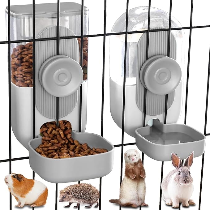 Kenond Hanging Automatic Food Water Dispenser, 35oz Rabbit Feeder Guinea Pig by Kenond