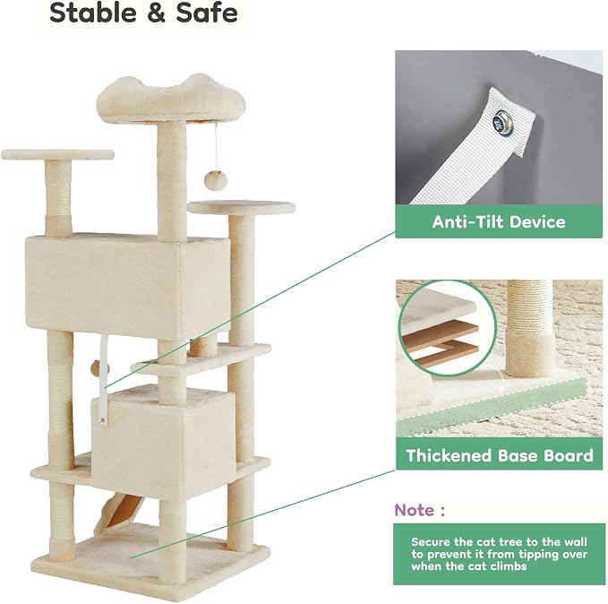 Cat Tree Tower, 54-Inch Cat Tree - Image 6