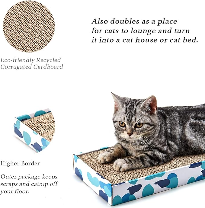 PEEKAB Cat Scratcher Cardboard Reversible Cat Scratch pad Kitty Corrugated - Image 4