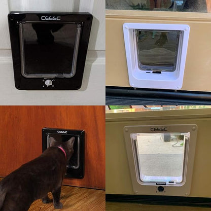 CEESC Extra Large Cat Door, Rotary 4 Way Locking Cat Door - Image 7