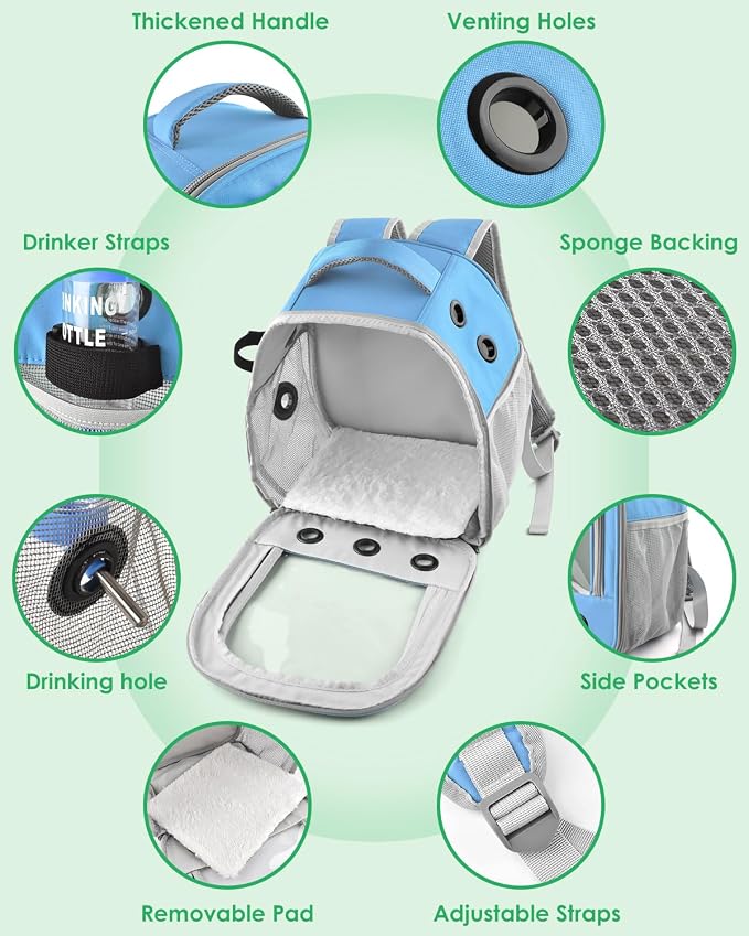 Guinea Pig Carrier Backpack, Portable Rabbit Travel Carring Bag - Image 3