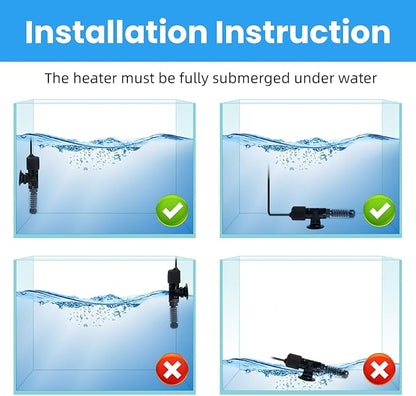 AQUANEAT Aquarium Heater, 25W Small Betta Fish Tank Heater, Mini Preset Water - Image 4