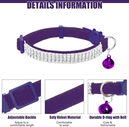 EXPAWLORER Soft Velvet Safe Cat Collars - Image 3