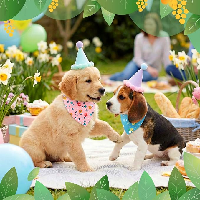 Abbylike 50 Pieces Spring Dog Bandanas Bulk Flower Daisy Sunflower Dog Bandanas - Image 2