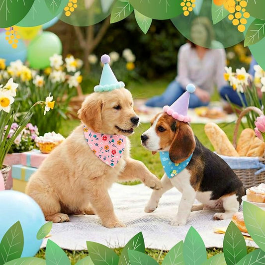 Abbylike 50 Pieces Spring Dog Bandanas Bulk Flower Daisy Sunflower Dog Bandanas - Image 2