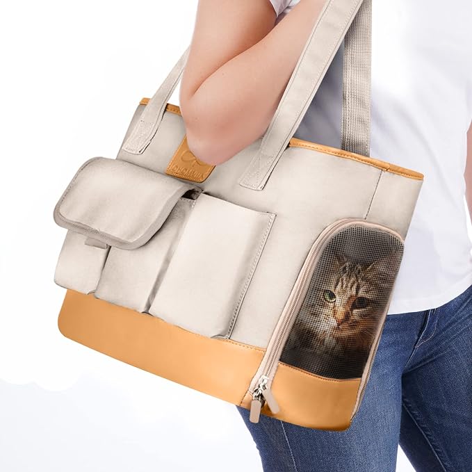 Dog Carrier, Cat Carrier, Pet Carrier, Foldable Waterproof Premium PU Leather by WelcomeToJohomviin