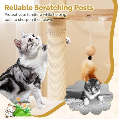 Nightcore 57” Tall Solid Wood Cat Tree - Image 8