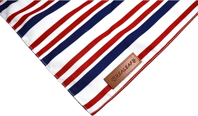 Realeaf 4th of July Dog Bandanas 2 Pack, Reversible American Flag Pet Scarf - Image 5