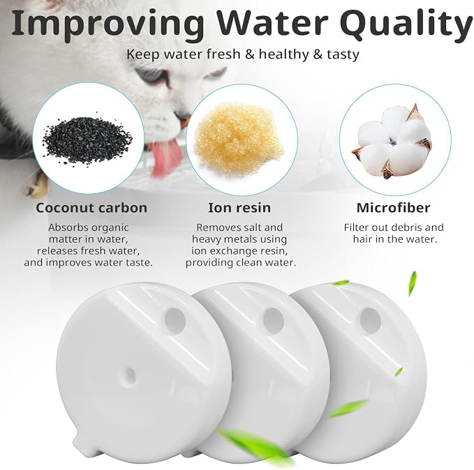 8Pcs Gravity Pet Water Fountain Filters, Automatic Pet Waterer Replacement - Image 6