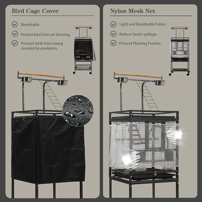 51" Small Bird Cage with Stand, Parakeet Cage, Parrot cage with Parakeet Toys - Image 4