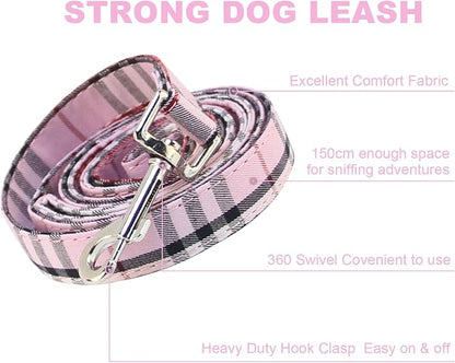 Yizepet Dog Collar and Leash Set-Plaid Puppy Collar - Image 3