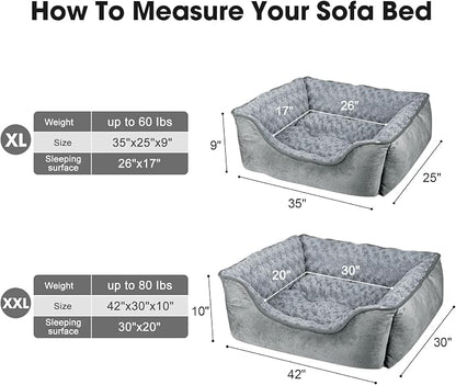 JOEJOY Rectangle Dog Bed for Large Medium Small Dogs - Image 4