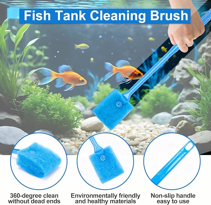 Fish Tank Cleaning Kit Set of 4 Pieces, Aquarium Siphon Algae Scraper Aquarium - Image 4