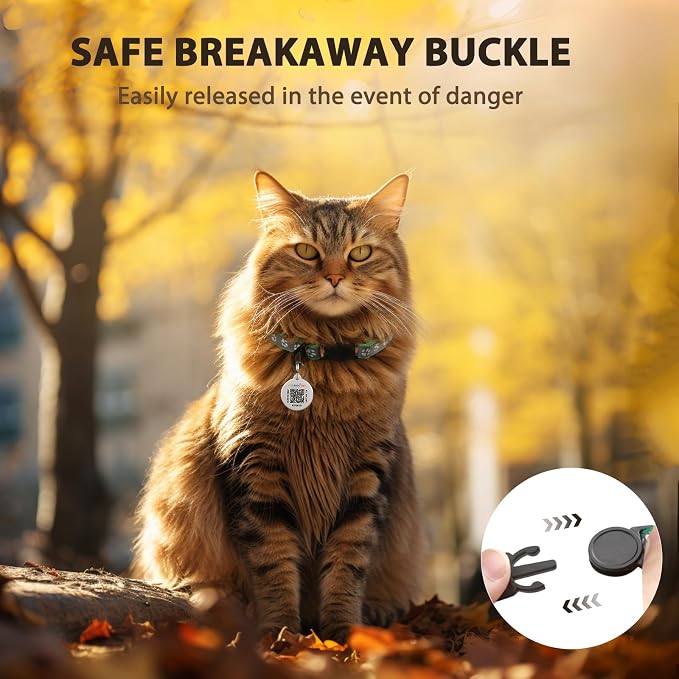 Cat Collar Breakaway with QR Code Name Tag, Reflective Kitten Collars with Bell - Image 5