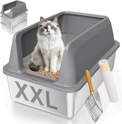 Stainless Steel Sifting Litter Box by Yoochee