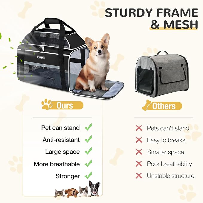 Lekereise Top-Expandable Pet Carrier 17x11x9.5 Inch Alaska Hawaiian Airline - Image 8