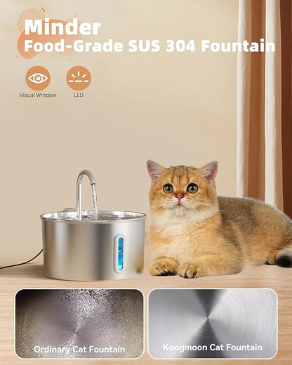 Cat Water Fountain Stainless Steel: 108oz/3.2L Cat Fountain - Image 4