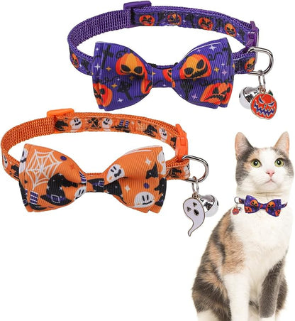 SCENEREAL Halloween Cat Collar Breakaway 3 Pack, Safety Collars, Pet Accessory by SCENEREAL