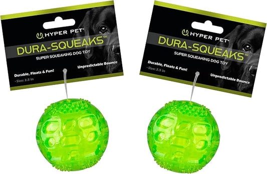 Hyper Pet DuraSqueak Dog Ball Toy, Interactive, Dog Balls by HyperPet