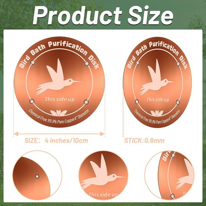 4Pcs Pure Copper Bird Bath Purification Disk, 0.6mm thick, All-Season Safe - Image 3