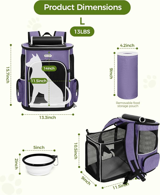 BAGLHER Expandable Cat Carrier Backpacks, Retractable Pet Carrier Backpack - Image 3